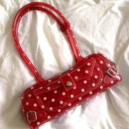 Sweet Polka Dot Transparent Pvc Jelly Tube Handbag Candy Colored Mini Top Handle Shoulder Bag Summer Seaside Vacation Tote Bag