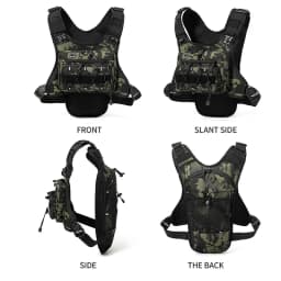 Tactical Bag Front Chest Rig Vest Backpack for Camping Hunting Bag Men Running Cycling Reflective Travel Hydration Fanny Pack