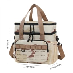 Camouflage outdoor double-layer picnic bag, portable insulated bag, large-capacity camping lunch bag, outdoor ice bag, lunch box