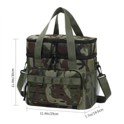 Camouflage outdoor double-layer picnic bag, portable insulated bag, large-capacity camping lunch bag, outdoor ice bag, lunch box