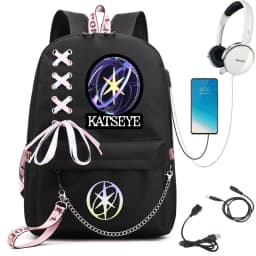 Girl Group Katseye Graphic School Backpack for Teen USB Port School Bags Women Y2K Laptop Computer Bag Student Katseye Bagpack
