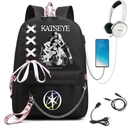 Girl Group Katseye Graphic School Backpack for Teen USB Port School Bags Women Y2K Laptop Computer Bag Student Katseye Bagpack
