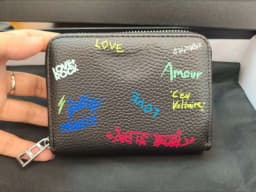 Black Wings, Hot Diamond Women's Bag, Metal Chain Bag, Wallet Card Bag, Denim.