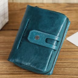 Contact'S Genuine Leather Short Wallet Women Fashion Small Coin Purse Zipper Hasp Card Holder Wallets for Women Portfel Damski