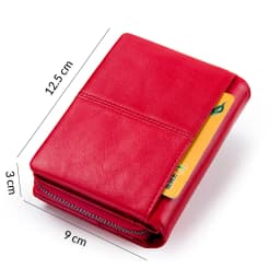 Contact'S Genuine Leather Short Wallet Women Fashion Small Coin Purse Zipper Hasp Card Holder Wallets for Women Portfel Damski
