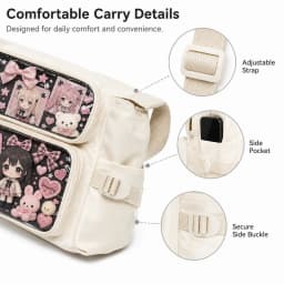 College Ita Bag Transparent Crossbody Shoulder Bag Large Capacity Messenger Bag for School Cute Anime Accessories