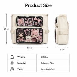 College Ita Bag Transparent Crossbody Shoulder Bag Large Capacity Messenger Bag for School Cute Anime Accessories
