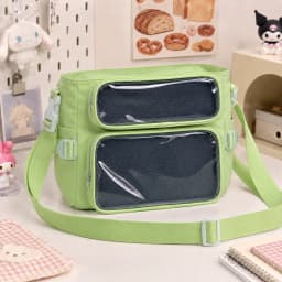 College Ita Bag Transparent Crossbody Shoulder Bag Large Capacity Messenger Bag for School Cute Anime Accessories