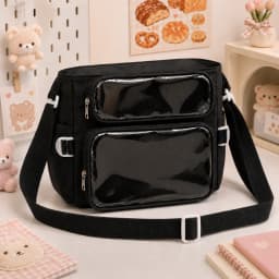 College Ita Bag Transparent Crossbody Shoulder Bag Large Capacity Messenger Bag for School Cute Anime Accessories