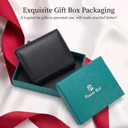 Pomelo Best Men Genuine Leather Bifold Slim Wallet Vintage Bronze Snap Card Holder with Coin Pocket Small Purse Gift for Men