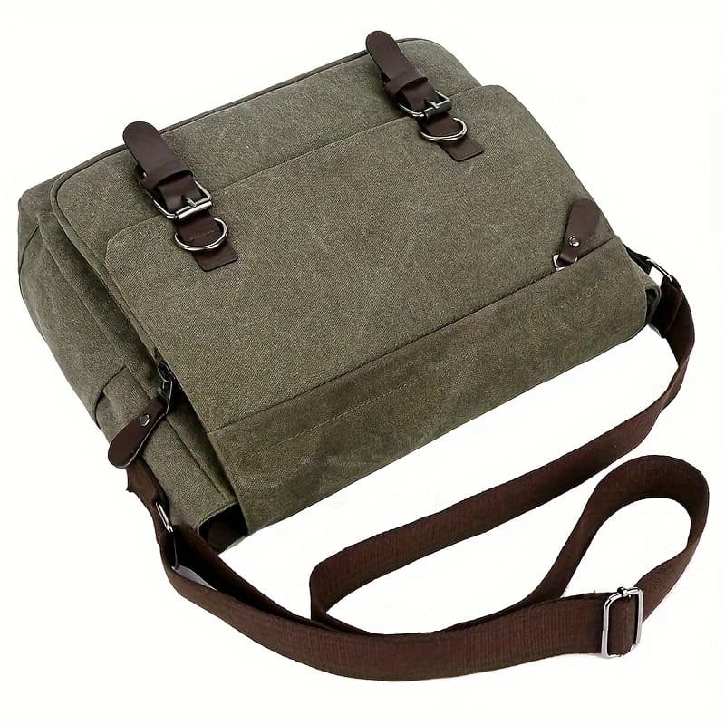 Retro Canvas Messenger Bag for Men Large Laptop Bag Casual Crossbody Bag for Hanging Out Daily Commute, School Bags College Bags