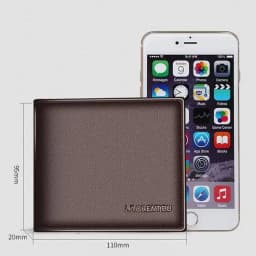 LAORENTOU Genuine Leather Men Short Wallet Card Holder with Zipper Pocket Gift for Husband, Boyfriend