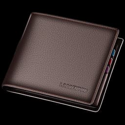 LAORENTOU Genuine Leather Men Short Wallet Card Holder with Zipper Pocket Gift for Husband, Boyfriend