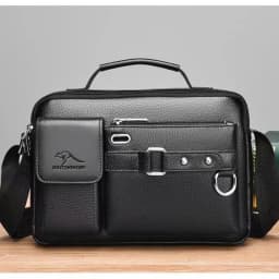 Men's Retro Messenger Bag with Waterproof Design, Large Capacity Laptop Briefcase for Office Work, Travel and School