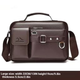 Men's Retro Messenger Bag with Waterproof Design, Large Capacity Laptop Briefcase for Office Work, Travel and School