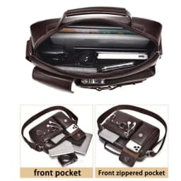 Men's Retro Messenger Bag with Waterproof Design, Large Capacity Laptop Briefcase for Office Work, Travel and School