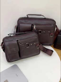 Men's Retro Messenger Bag with Waterproof Design, Large Capacity Laptop Briefcase for Office Work, Travel and School
