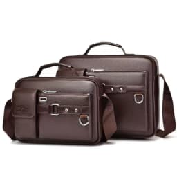 Men's Retro Messenger Bag with Waterproof Design, Large Capacity Laptop Briefcase for Office Work, Travel and School
