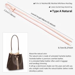 WUTA Bag Straps Drawstring for LV Noe BB nano Petit Bucket Bags Shoulder 100% Genuine Bag Accessories Replacement Tension Cords