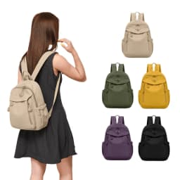 Women Multi-Color Lightweight Casual Backpack Trendy Daypack Shoulder Bag Schoolbag for Everyday Commute Travel Essential Purse