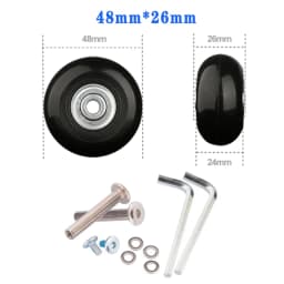 Suitcase Screw Replacement Wheels for Travel Suitcase Wheel Axle Repair Kit 40/45/50/60/70/80/90/100/110/120mm Silent Casters
