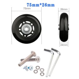 Suitcase Screw Replacement Wheels for Travel Suitcase Wheel Axle Repair Kit 40/45/50/60/70/80/90/100/110/120mm Silent Casters