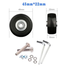 Suitcase Screw Replacement Wheels for Travel Suitcase Wheel Axle Repair Kit 40/45/50/60/70/80/90/100/110/120mm Silent Casters