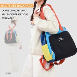 Crossbody Handbag, Color-Blocked Canvas, Men's 2026 New Original Backpack, Multi-Functional Large-Capacity Single-Shoulder Women's Tote Bag, Student Bag