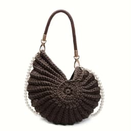 Handwoven Shell Handbag with Pearl Chain Strap, Large Capacity Boho Beach Bag for Women, Beige Summer Vacation Tote Bag, Ideal f