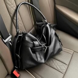 Large Capacity Soft Leather Tote Bag Fashion Belt Buckle Handbag New Shoulder Messenger Bag Retro Hot Girl Motorcycle Bag