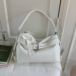 Large Capacity Soft Leather Tote Bag Fashion Belt Buckle Handbag New Shoulder Messenger Bag Retro Hot Girl Motorcycle Bag