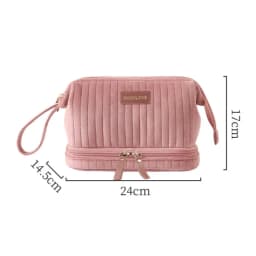 Portable Makeup Organizer Bag Large Capacity Cosmetic Pouch Multi-Compartment for Brushes Cosmetics Travel Storage