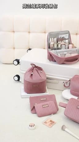 Portable Makeup Organizer Bag Large Capacity Cosmetic Pouch Multi-Compartment for Brushes Cosmetics Travel Storage