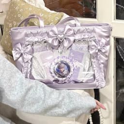 Y2K Cute Japanese Ins Ita Bag Lolita Girl Transparent Tote Crossbody Bag Large Capacity Casual Shoulder Bag DIY Display Handbags