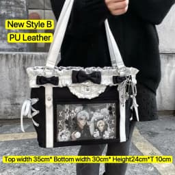 Y2K Cute Japanese Ins Ita Bag Lolita Girl Transparent Tote Crossbody Bag Large Capacity Casual Shoulder Bag DIY Display Handbags