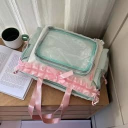 Y2K Cute Japanese Ins Ita Bag Lolita Girl Transparent Tote Crossbody Bag Large Capacity Casual Shoulder Bag DIY Display Handbags