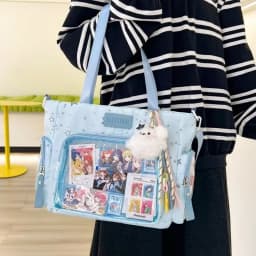 Y2K Cute Japanese Ins Ita Bag Lolita Girl Transparent Tote Crossbody Bag Large Capacity Casual Shoulder Bag DIY Display Handbags