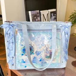 Y2K Cute Japanese Ins Ita Bag Lolita Girl Transparent Tote Crossbody Bag Large Capacity Casual Shoulder Bag DIY Display Handbags