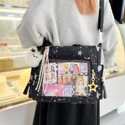 Y2K Cute Japanese Ins Ita Bag Lolita Girl Transparent Tote Crossbody Bag Large Capacity Casual Shoulder Bag DIY Display Handbags