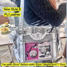 Y2K Cute Japanese Ins Ita Bag Lolita Girl Transparent Tote Crossbody Bag Large Capacity Casual Shoulder Bag DIY Display Handbags