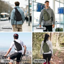 Outdoor Crossbody Bag Fashion Chest Bag For Men Sling Backpack Sports Shoulder Bag With Water Bottle Pocket Fits 11" Tablet