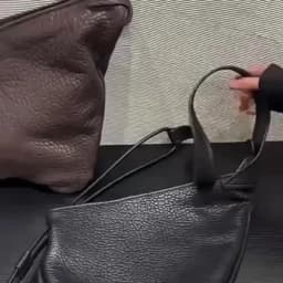 2025 New Bubble Horn Tote Bag - Minimalist Black Crossbody Shoulder Bag with Zipper Closure, Everyday Casual & Professional Use