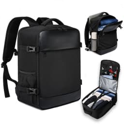 Adjustable Laptop Backpack, Water-resistant Travel Rucksack, Multi-compartment Business Backpack for Men Women