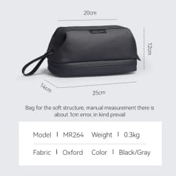 MARK RYDEN Wet and Dry Separation Toiletry Bag Double-layer Travel Dopp Kit with Quick-access Handle