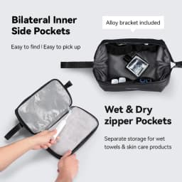 MARK RYDEN Wet and Dry Separation Toiletry Bag Double-layer Travel Dopp Kit with Quick-access Handle