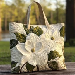 Vintage Women Quilted Tote Bag 2D Realistic Patterns Lightweight Travel Handbag Large Capacity Cotton Shopping Bag Lady Girl