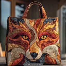 Vintage Women Quilted Tote Bag 2D Realistic Patterns Lightweight Travel Handbag Large Capacity Cotton Shopping Bag Lady Girl