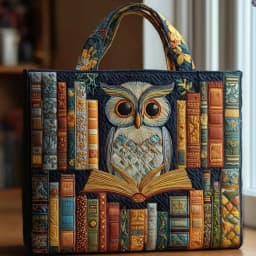 Vintage Women Quilted Tote Bag 2D Realistic Patterns Lightweight Travel Handbag Large Capacity Cotton Shopping Bag Lady Girl