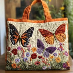 Vintage Women Quilted Tote Bag 2D Realistic Patterns Lightweight Travel Handbag Large Capacity Cotton Shopping Bag Lady Girl