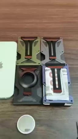 Magnetic Phone Wallet Compatible with Apple MagSafe-Metal Card Holder with AirTag Holder, RFID Blocking & Money Clip Mag Safe Wa